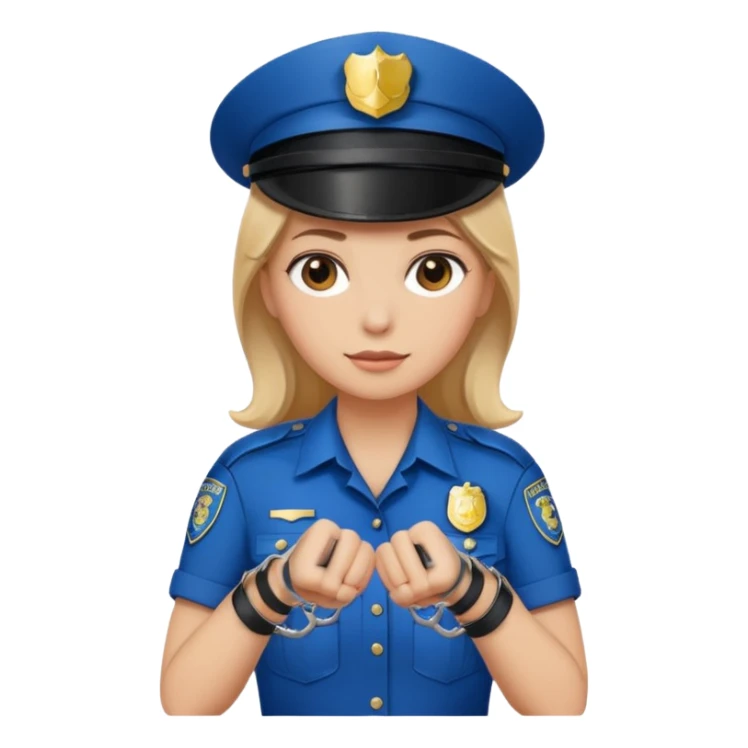 police woman hand cuffs one hand sticker