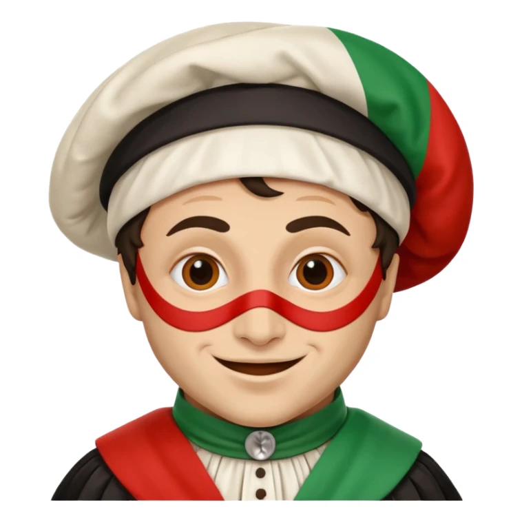 pulcinella con bandiera italiana sticker