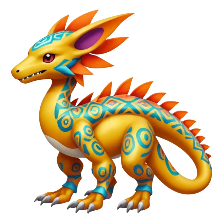 colorful modern Fakémon-Pokémon-Digimon-creature (full body) sticker