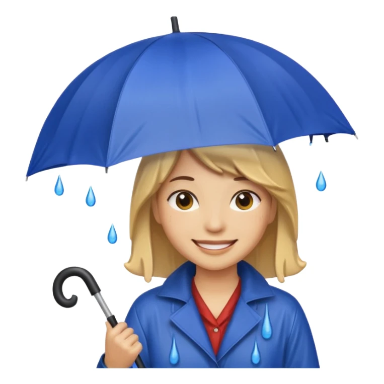 People getting wet (umbrella, dripping hair) sticker