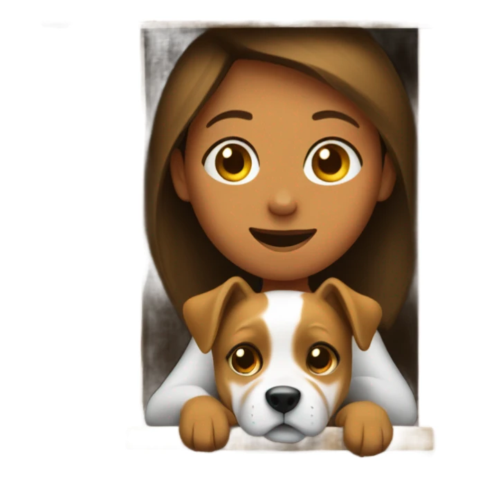 A female person in a dog house  sticker