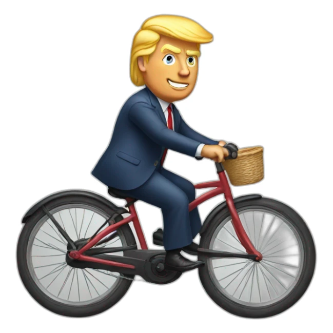 Trump riding bicycle sticker