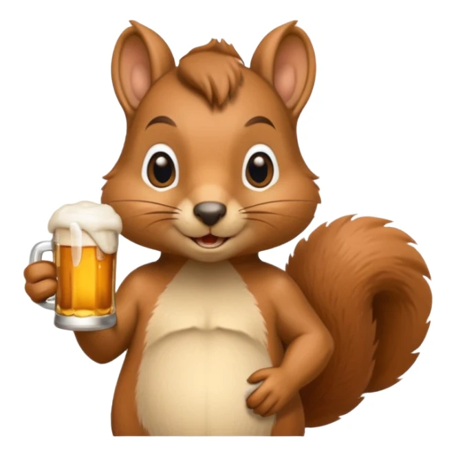 Has a  Teodoro la ardilla con una chela sticker