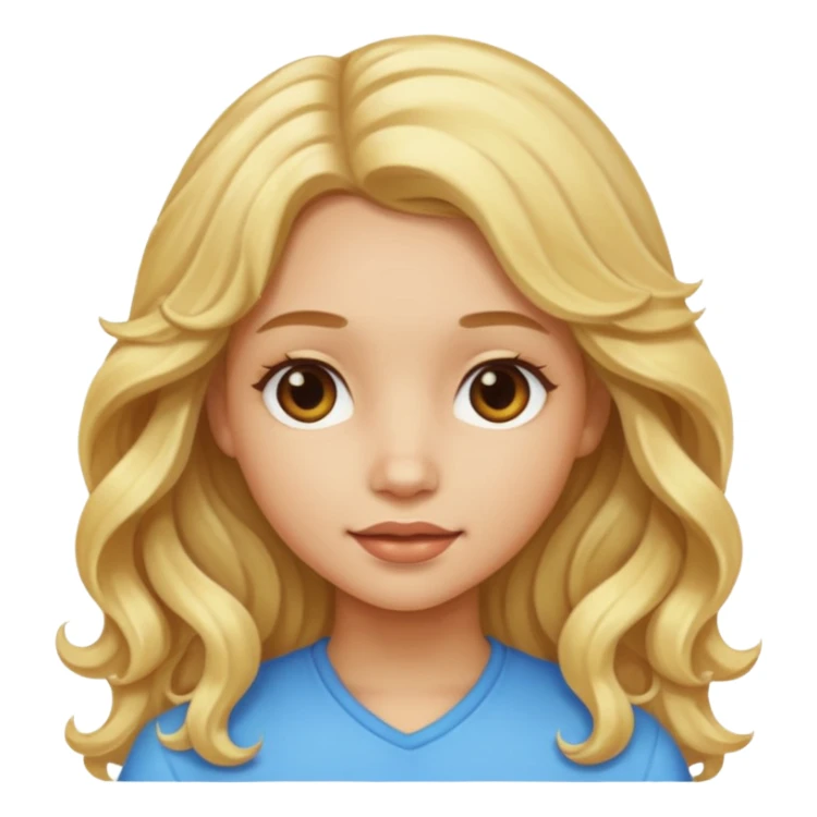 Girl with light skin long blonde wavy hair sticker