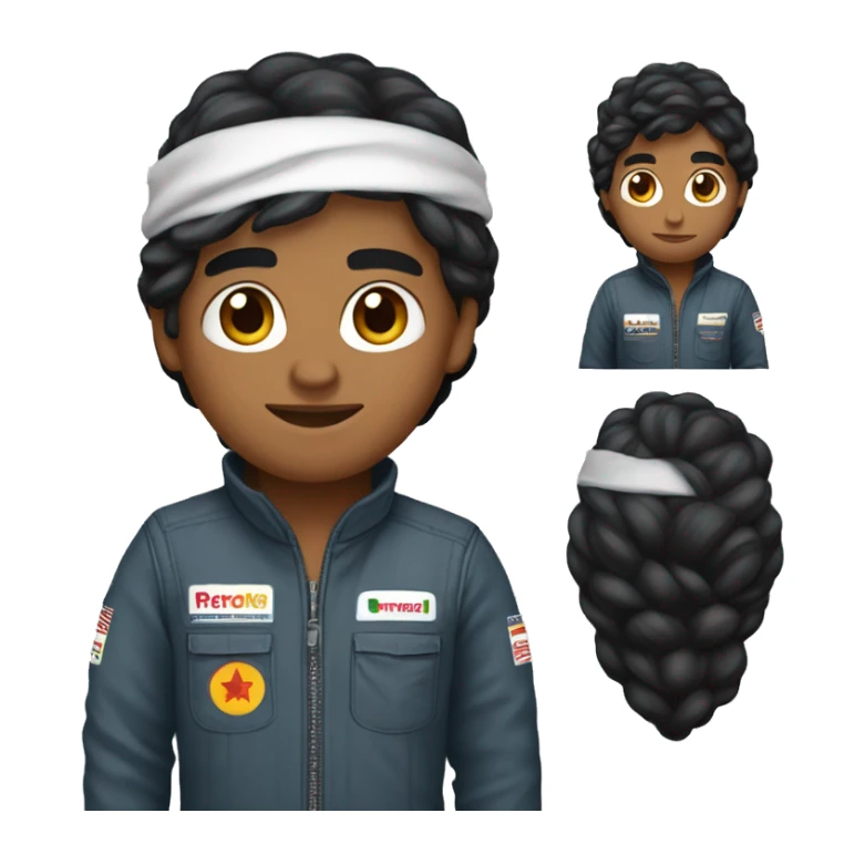 Indian with black hair in mclaren F1 overalls sticker