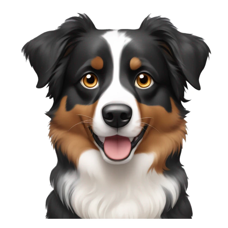 dark tri-color australian shepherd with two different eyes sticker