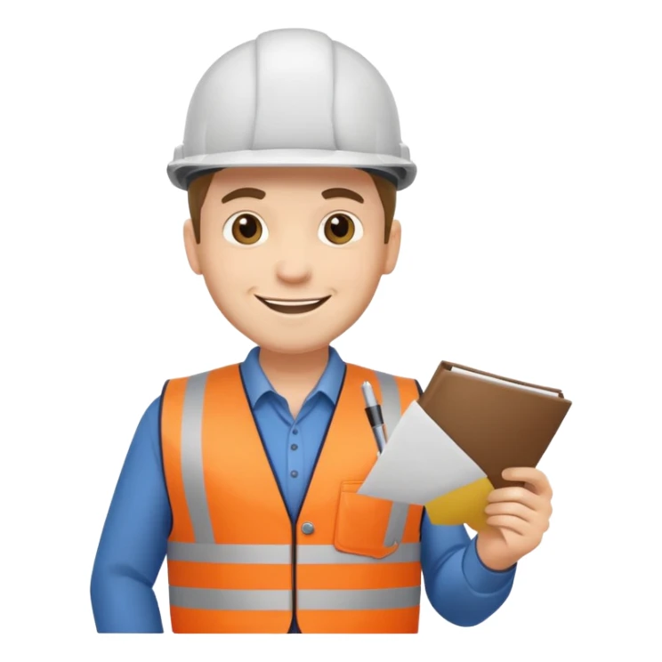 railway engineer carrying a piece of paper in front of him sticker