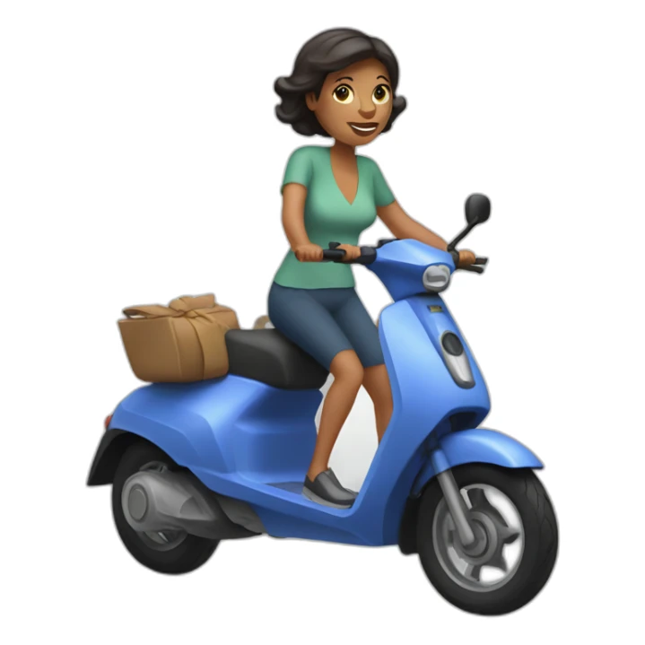 Mother on a electric scooter sticker