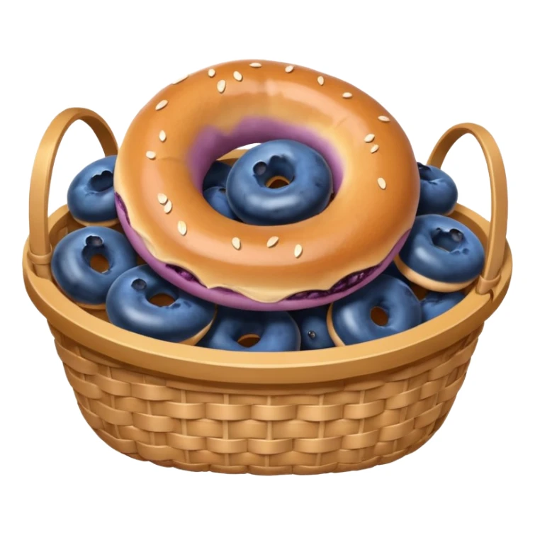 Basket of blueberry bagels  sticker