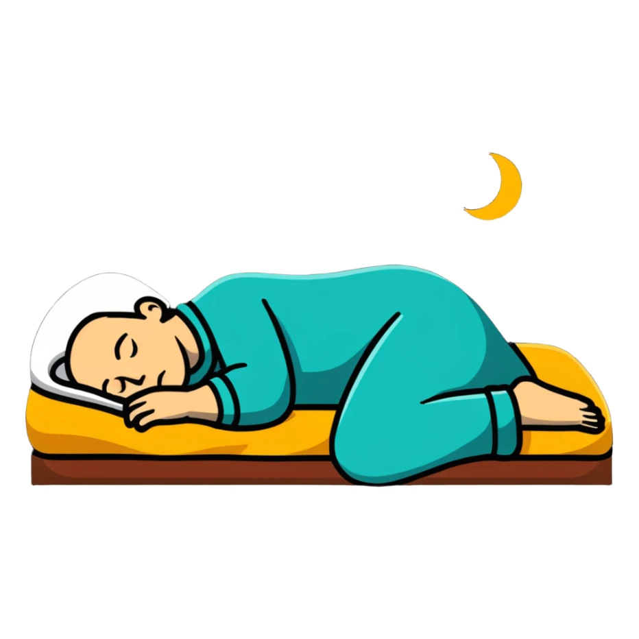 person sleeping well under good lighting, healthy circadian rhythm sticker