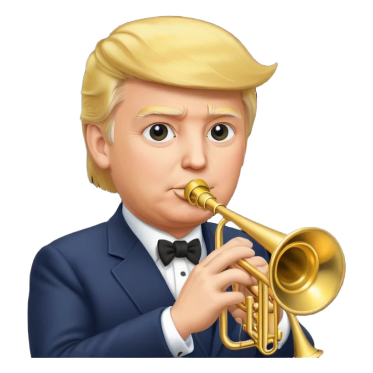 Trump with trumpet  sticker
