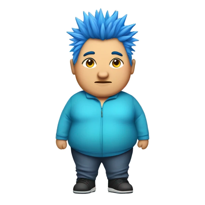 Older fat lesbian Chilean very short spiky bright blue hair sticker