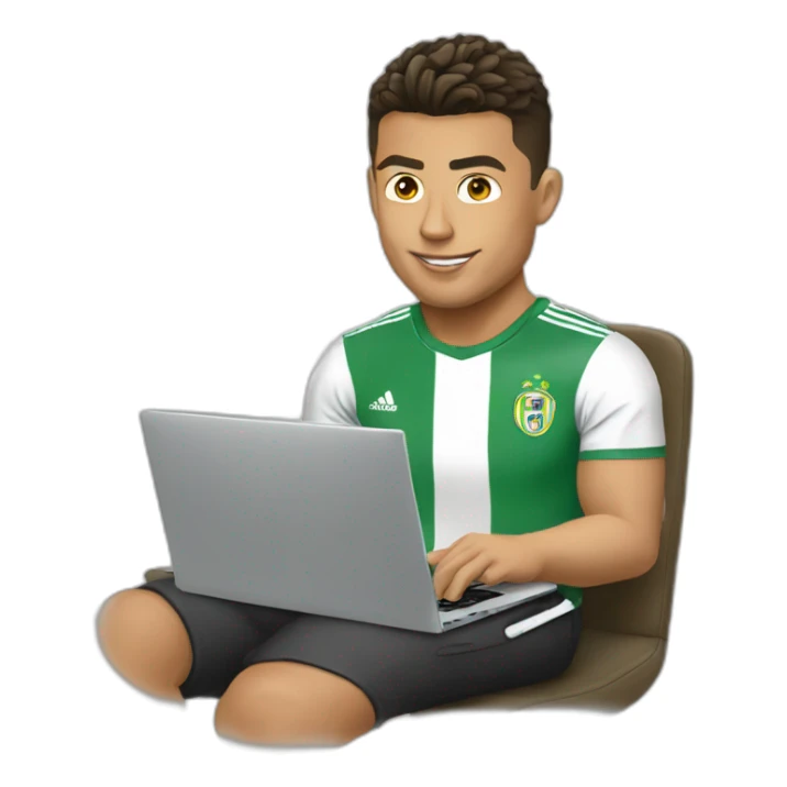 Ronaldo with laptop sticker