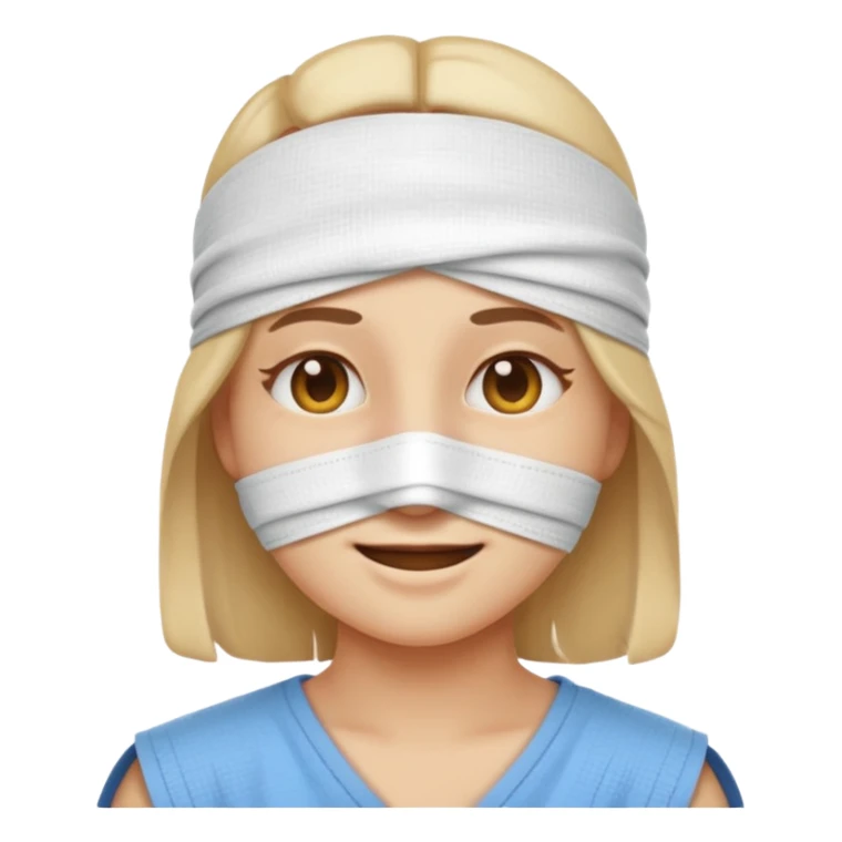 Emoji puts a bandage on his eyes sticker