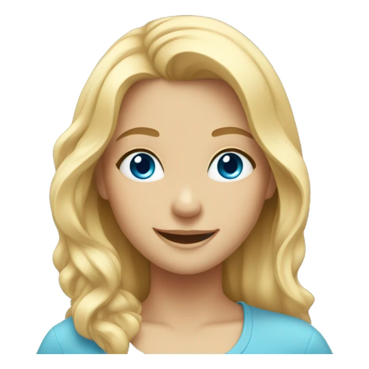 smiling girl with blonde hair blue eyes sticker