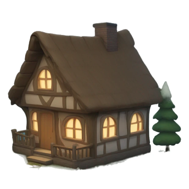 Cottage in the forest with stars in the sky  sticker