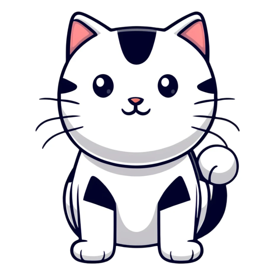 cat with white fur at the bottom and silver stripes at the top sticker