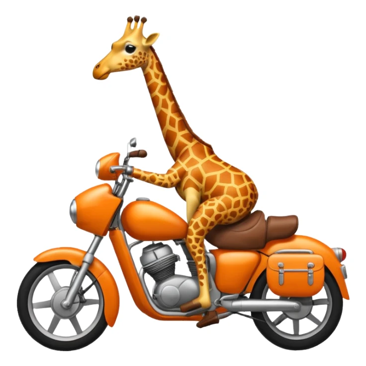 giraffe riding a motorbike sticker