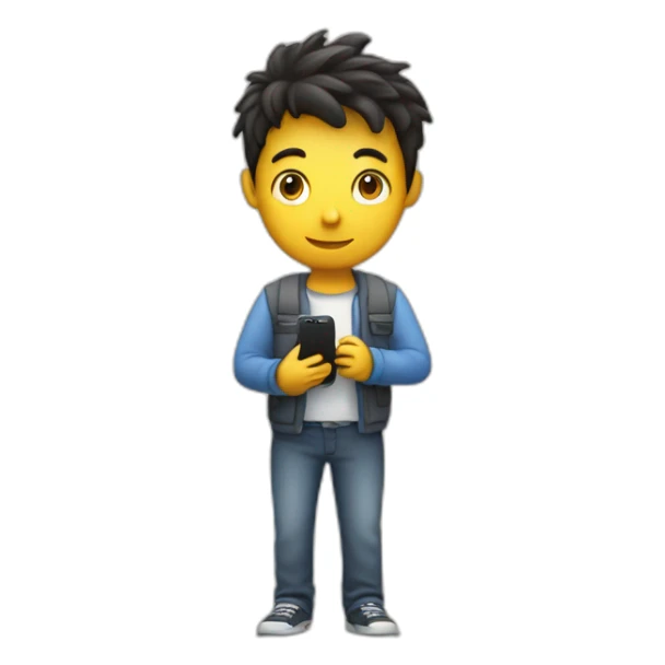 Person standing with phone in hand to login in app in ground sticker