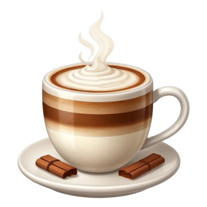 Cappuccino with frothy milk and a sprinkle of cocoa on top sticker