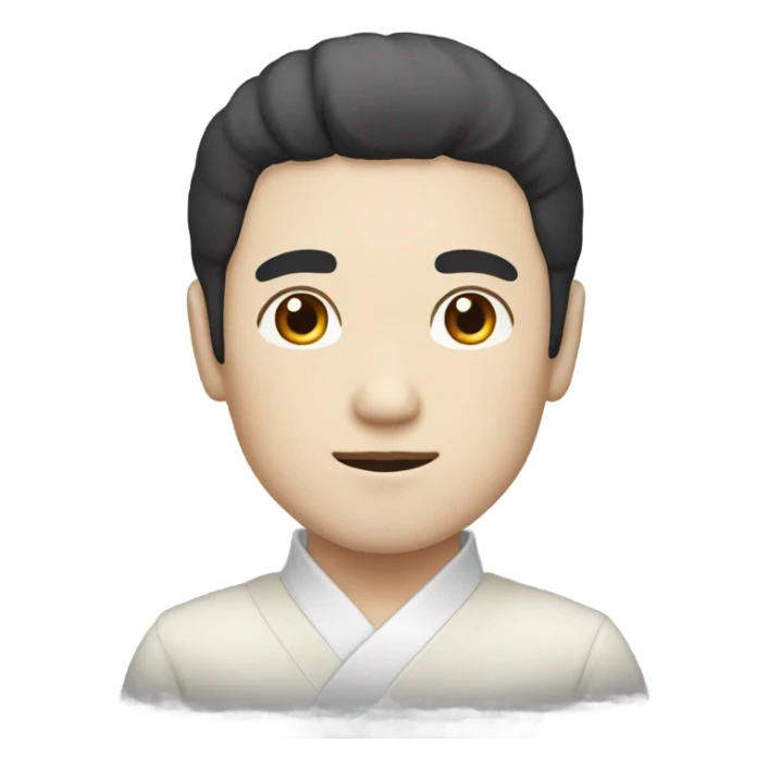 man from japan, white skin, black hair sticker