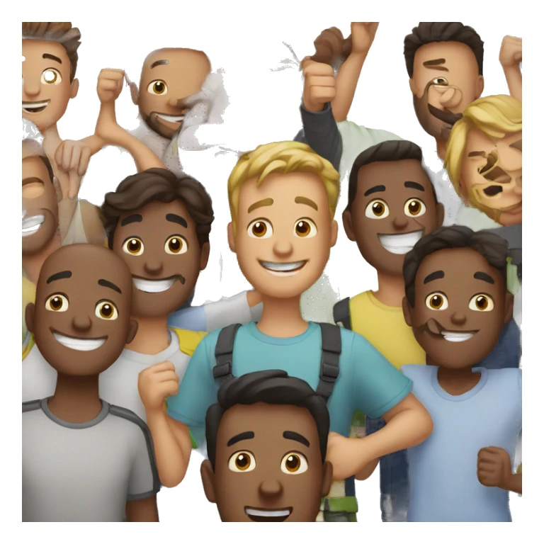 happy group of GUYS sticker
