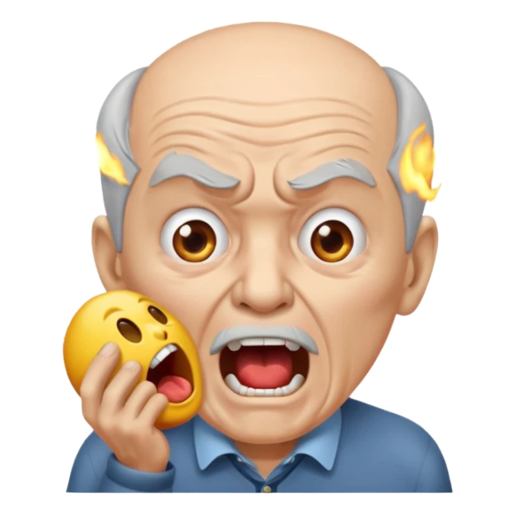 Generate an oldman yell at nivo emoji sticker