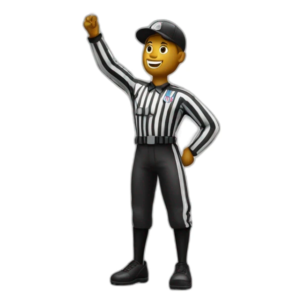 american football referee throws penalty flag sticker