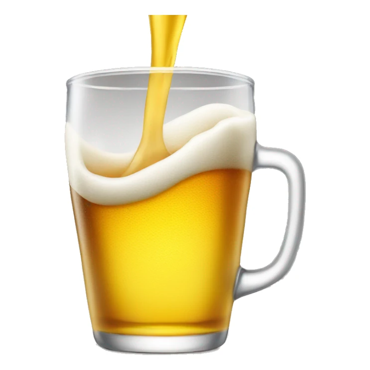A beer is poured into a glass sticker