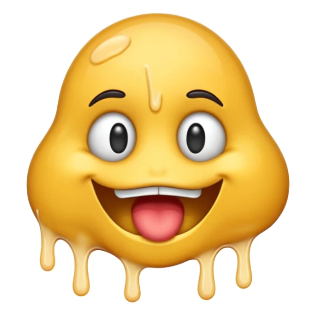 emoji with white glue spilling out its mouth sticker