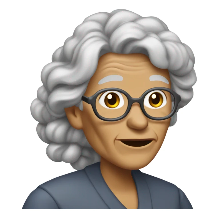 Granny with long hair smoking sticker