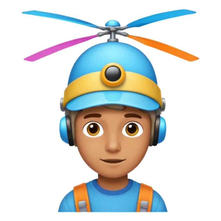 Boy wear colorful Spinning Helicopter Hat hat sticker
