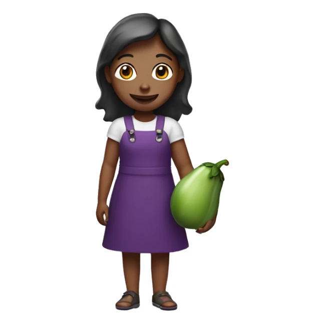 Girl with eggplant in hand  sticker