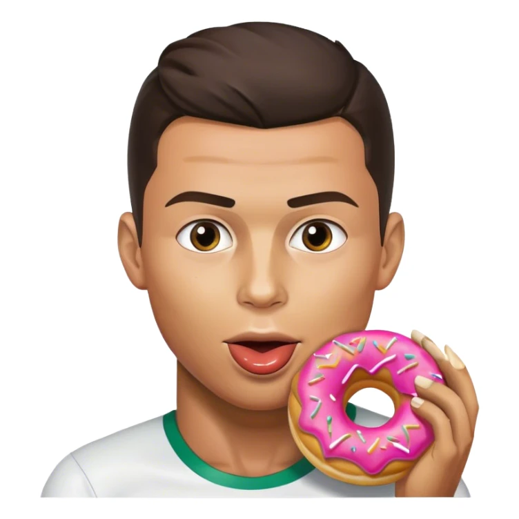 Cristiano ronaldo  eating donet sticker
