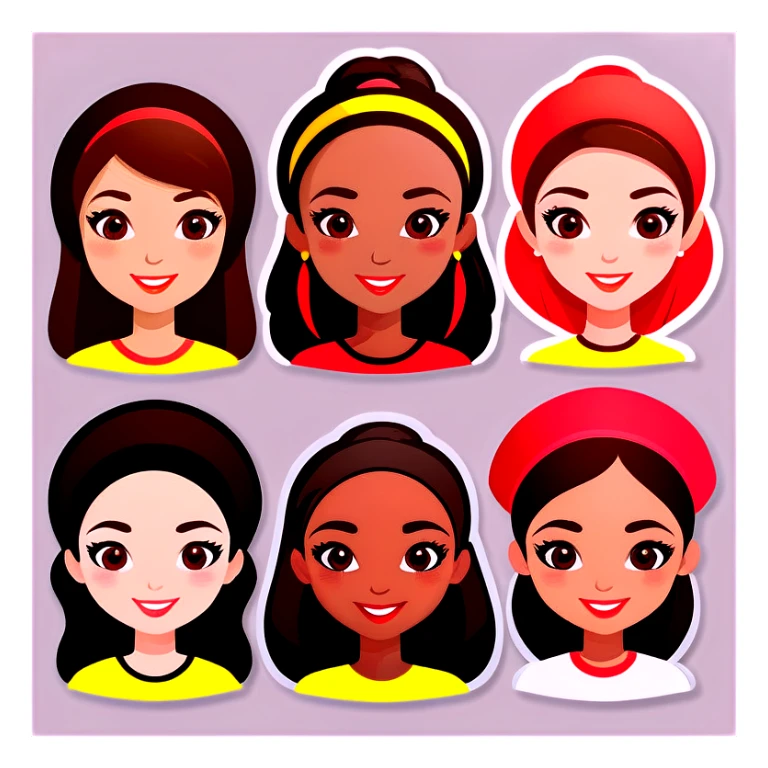 A group of women from every nationality  sticker