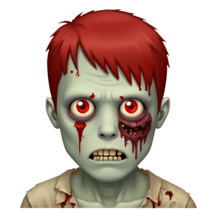 male zombie with messy bangs sticker