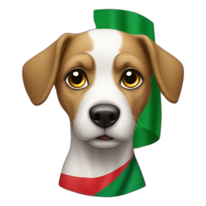Chien avec drapeau de l’Algérie sticker