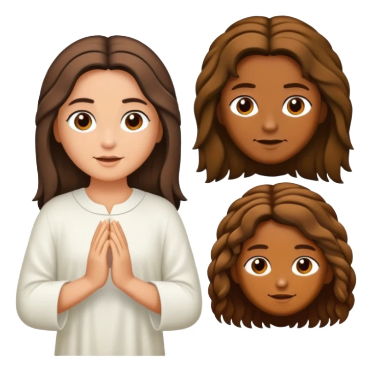 Faça uma menina morena de cabelo cacheado com as pontas claras, abraçando Jesus  sticker