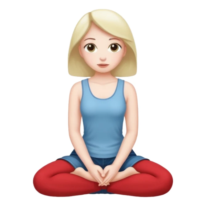 Girl sitting on her knees with her hands behind her back  sticker