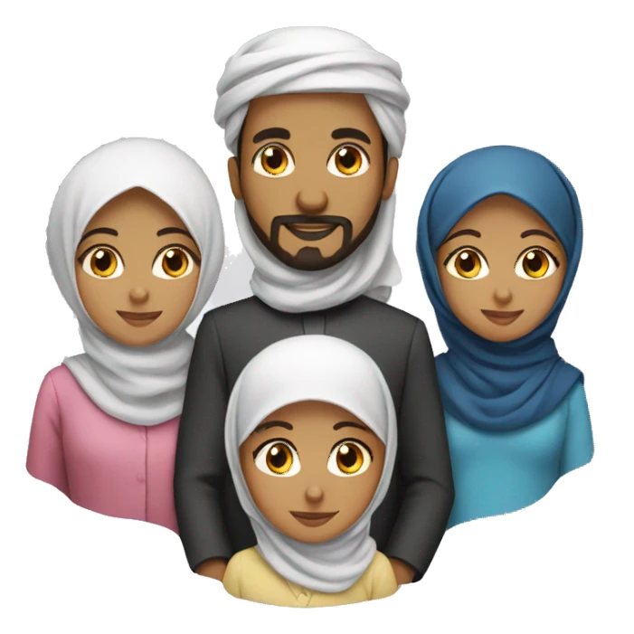 Muslim family of 5 sticker