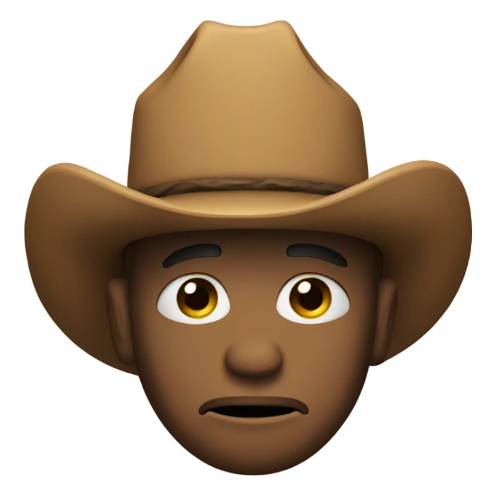 Sad face emoji with cowboy hat sticker