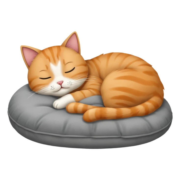 The cat sleeps on the pillow sticker