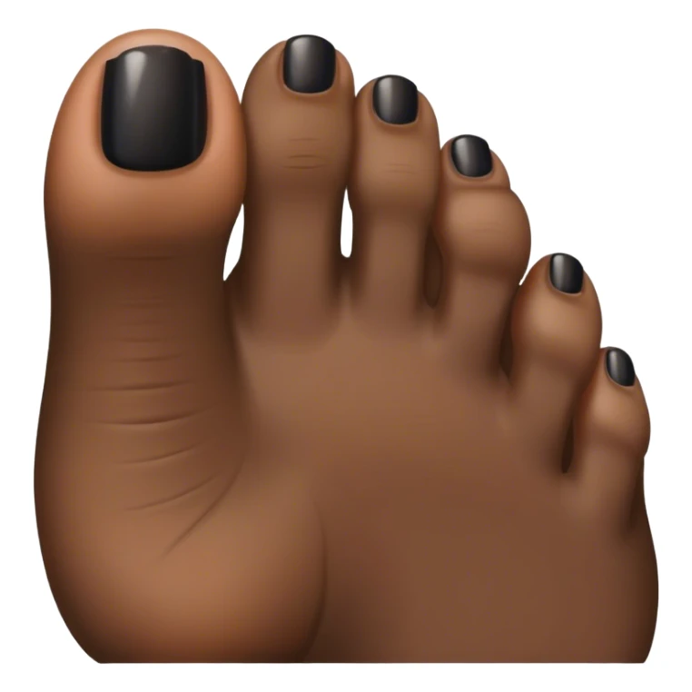 a foot toes with black toenail sticker
