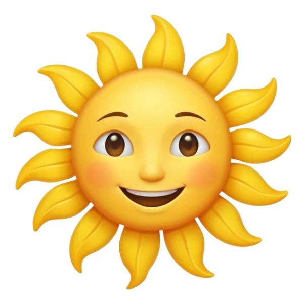 smiling sun emoji, simple and cheerful sticker