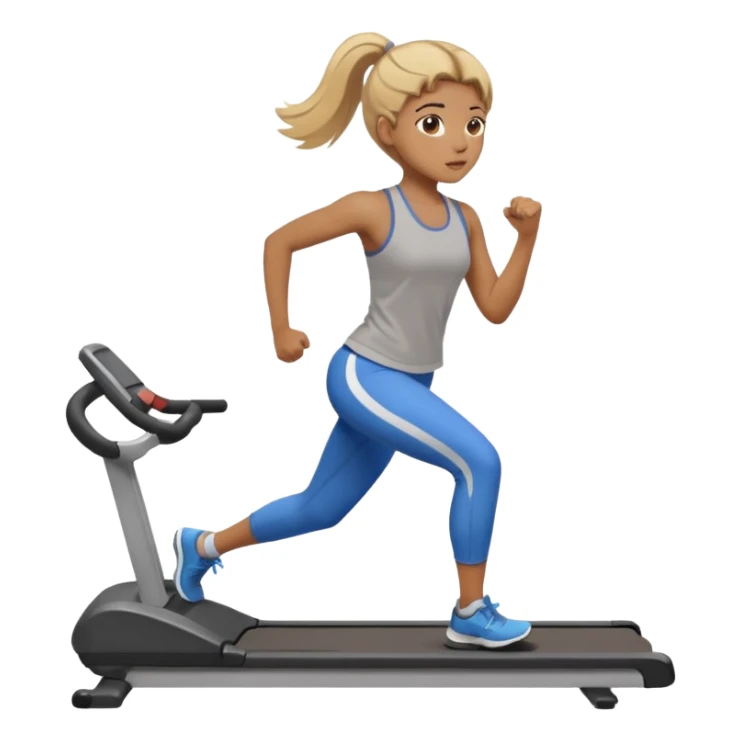 light brown skin girl with medium blonde hair and ash highlights, exercising, minimalistic background sticker