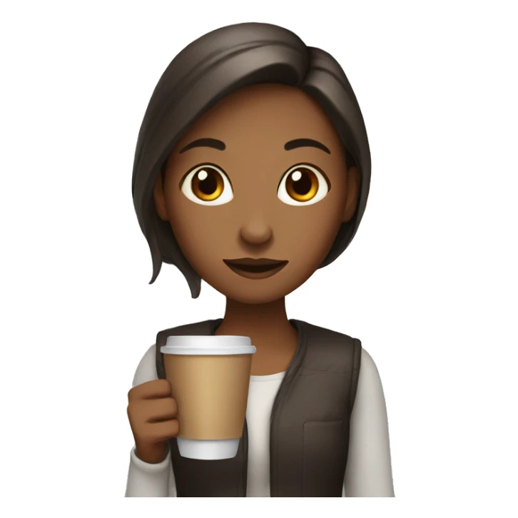 girl with cup of coffee sticker