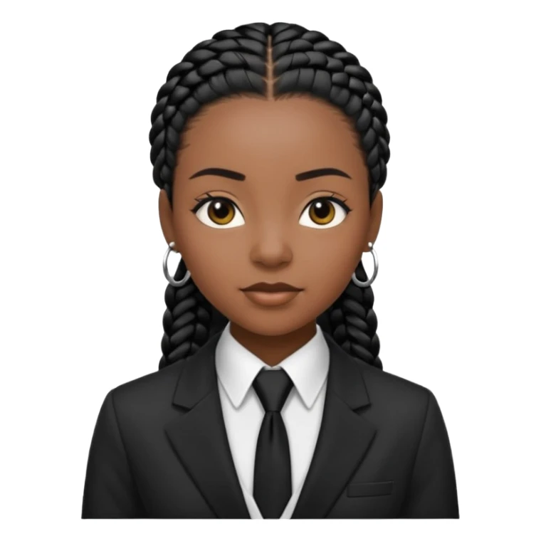 cornrows black haired black woman with tie and blazer sticker
