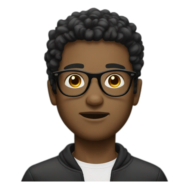 Boy with black glasses,  messy without gel hairs   sticker