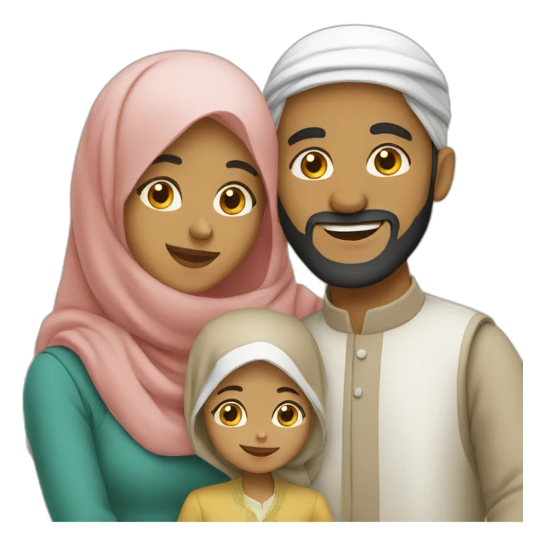 muslim family taking picture sticker