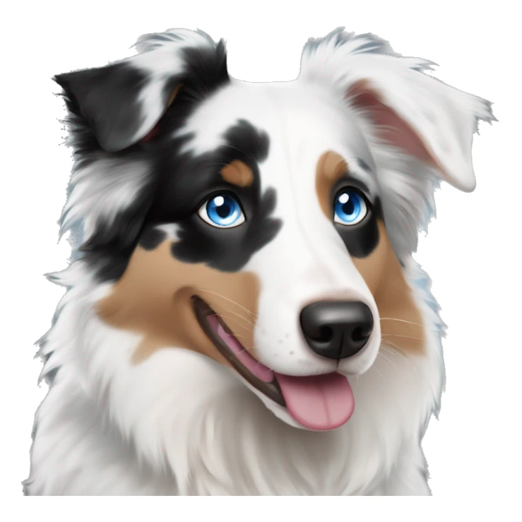 Double Merle Australian shepherd blue eyes and black eyeshadow sticker